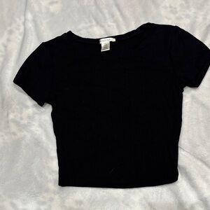 Bozzolo Ribbed Black Top